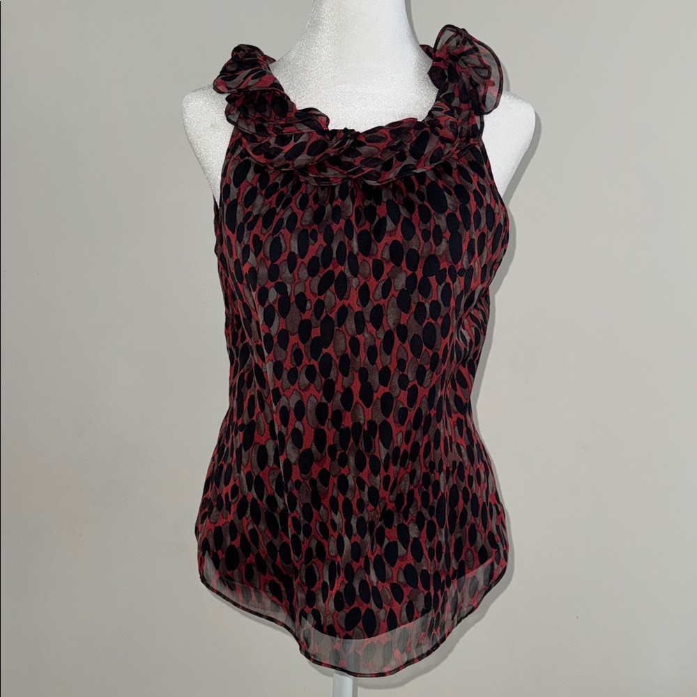 The Limited Red and Black Sleeveless Blouse